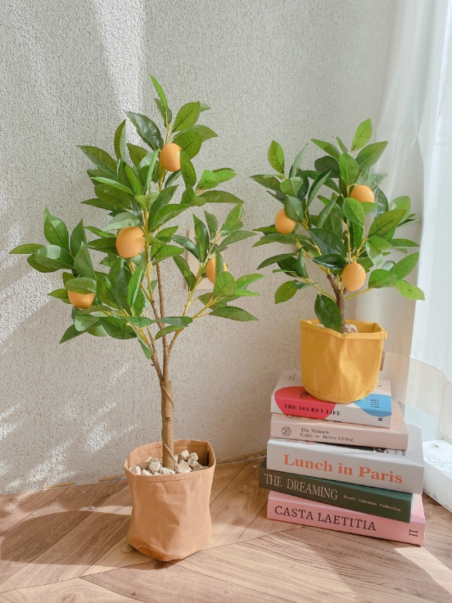레몬트리 조화 화분 인조 레몬나무
